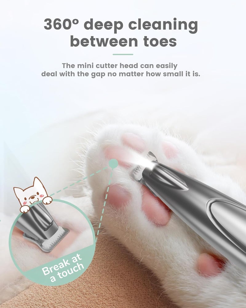 PAPMINI Cat Clippers with LED Display Light Sliver - Image 5